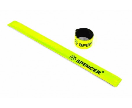 Reflective yellow arm or leg band for walking or cycling snap on easy to use pair